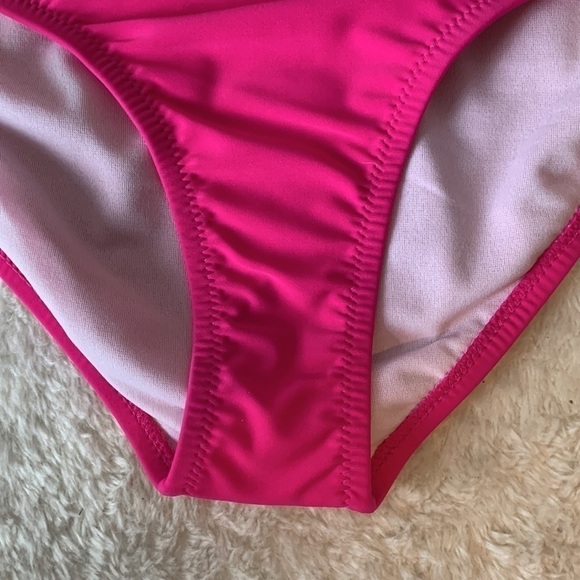 Jessica Simpson Pink Bathing Suit Bottoms with Gold Rings Size Small NWT - Picture 3 of 10